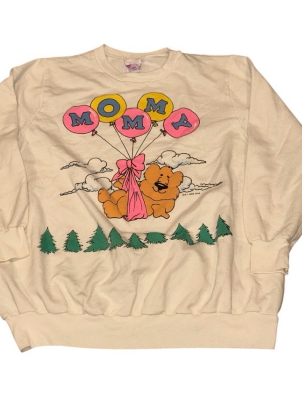 Vintage 1990 Take Nine Maternity "Mommy" Bear Sweatshirt Sz Large